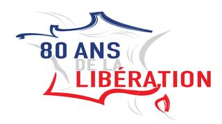 Visuel pour illustrer les 80 ans de la libération, composé d'une carte de la france et de l'inscription"80 ans de la libération"