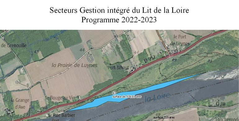 Commune de Luynes: plan du secteur concerné par la dévégétalisation