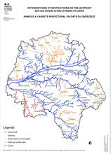 Limitation des prélèvements d'eau à partir des cours d'eau : par arrêté préfectoral du 19  mai 2022